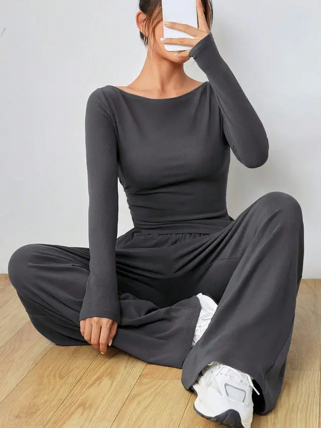 Women's Clothing Irregular Casual Long sleeve Suit Dark Grey - Shop at LoveMi