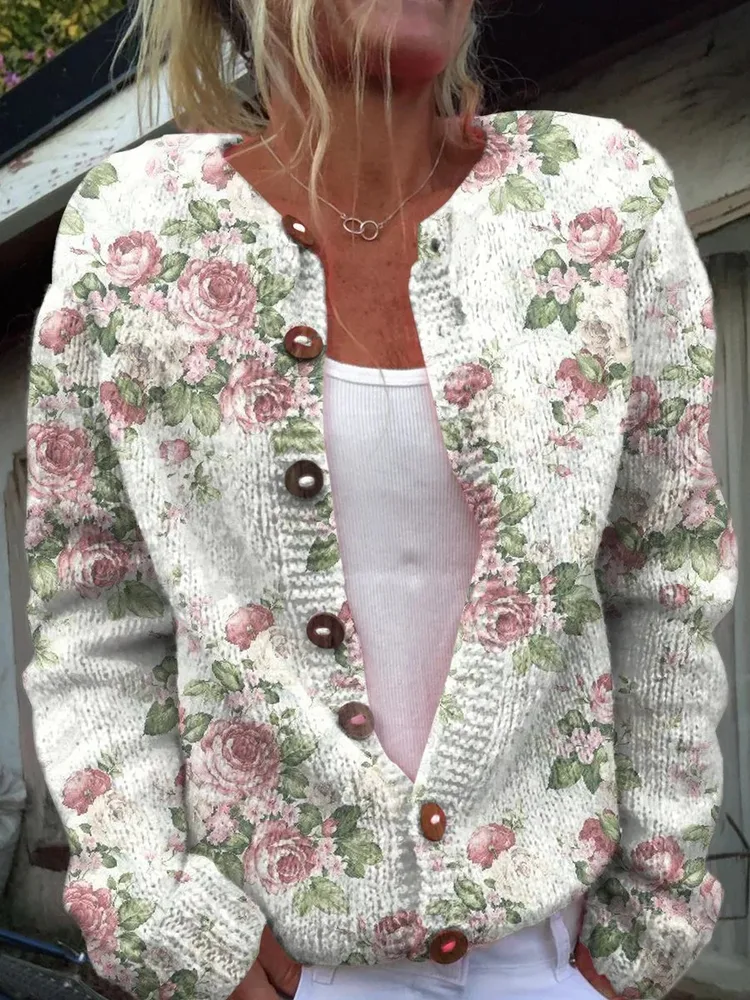 3D Digital Printing Cardigan Knitted Coat Women Hwjbac0E2C1 Xl - Shop at LoveMi