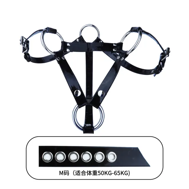 Men's Chastity Lock Auxiliary Strap Chastity Lock CB Lock Anti fall Fixed Elastic Ring BDS Leather Belt Pu2 Glossy Belt M Size - Shop at LoveMi