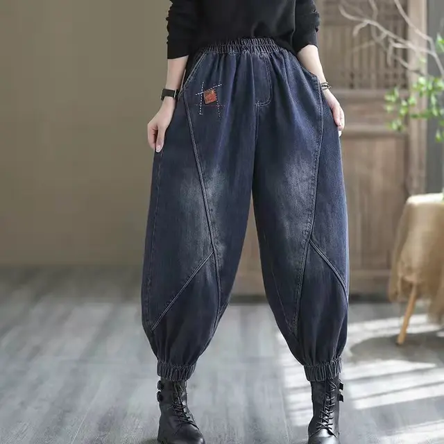 High Waist Wide Leg Pants Loose Oversized Jeans Blue - Shop at LoveMi
