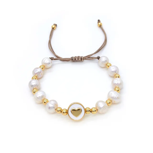 Baroque Natural Pearl Knitting Accessories All match Beaded Cross Bracelet Zzs230038C - Shop at LoveMi