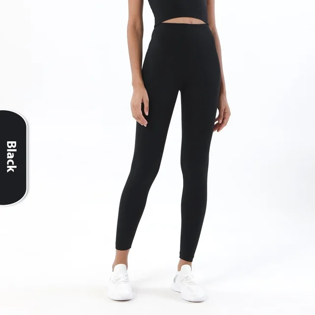 Yoga Women's No Embarrassment Line Skin friendly Nude Feel Fitness Pocket High Top Sports Leggings Black - Shop at LoveMi
