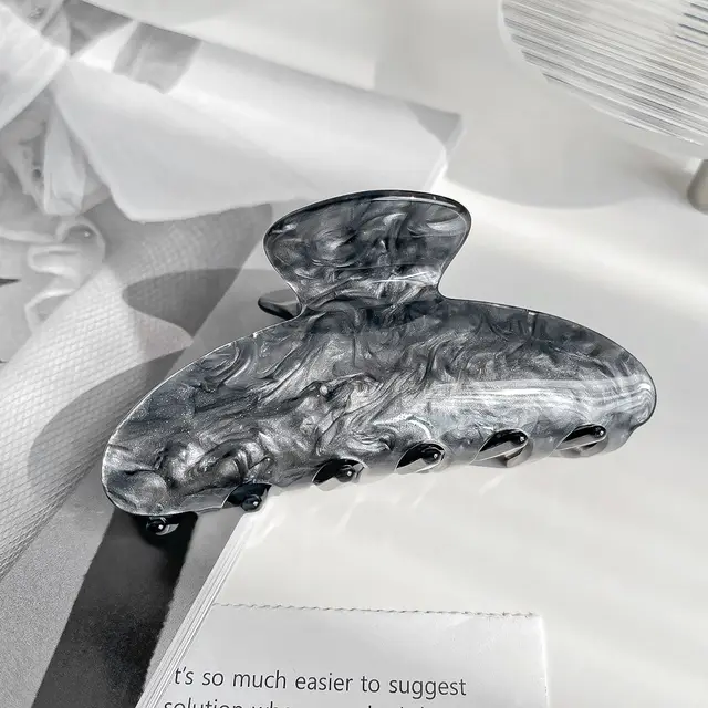 Acrylic Jaw Clip Women's All match Fashion Hair Claw Jelly Color Smoky Gray 9Cm - Shop at LoveMi