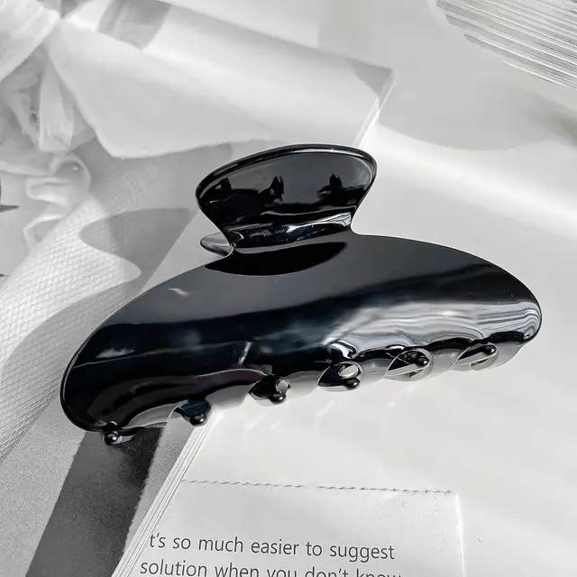Acrylic Women's All match Fashion Jelly Color Updo Shark Clip Black 9Cm - Shop at LoveMi