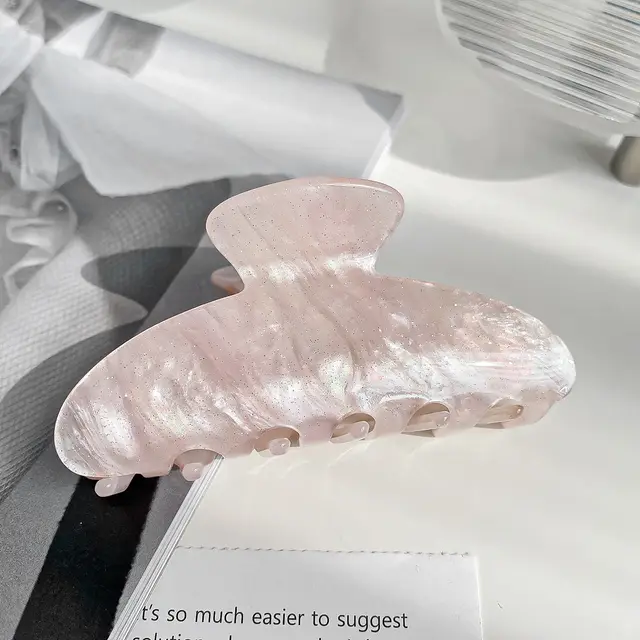 Acrylic Women's All match Fashion Jelly Color Updo Shark Clip Smoky Pink 9Cm - Shop at LoveMi