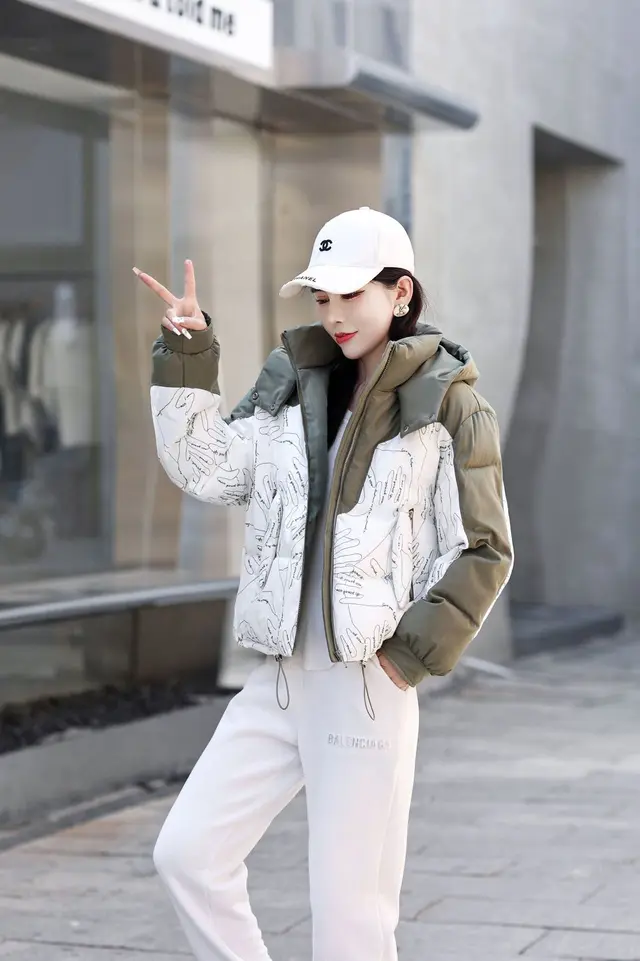 Short Korean Style Trend Multicolor Bread Coat Hooded Light Green - Shop at LoveMi