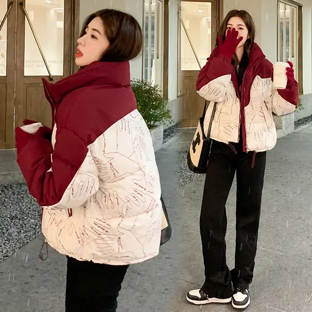 Short Korean Style Trend Multicolor Bread Coat Red - Shop at LoveMi