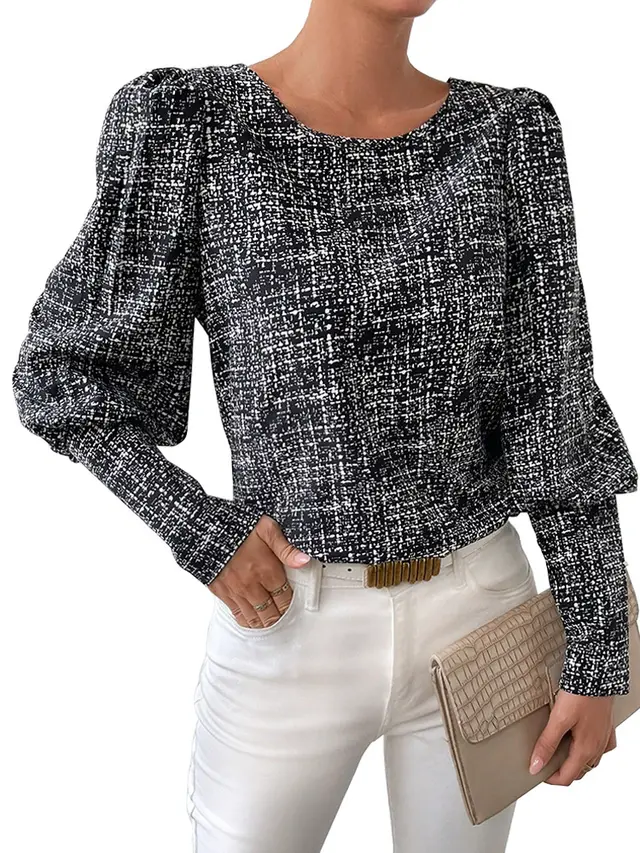 Fashionable Elegant Retro Shirt For Women Black - Shop at LoveMi