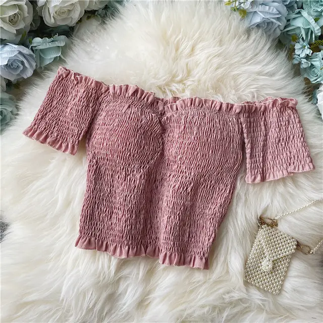 Sexy Floral Chiffon Shirt Short sleeved Summer Western Style Pink - Shop at LoveMi