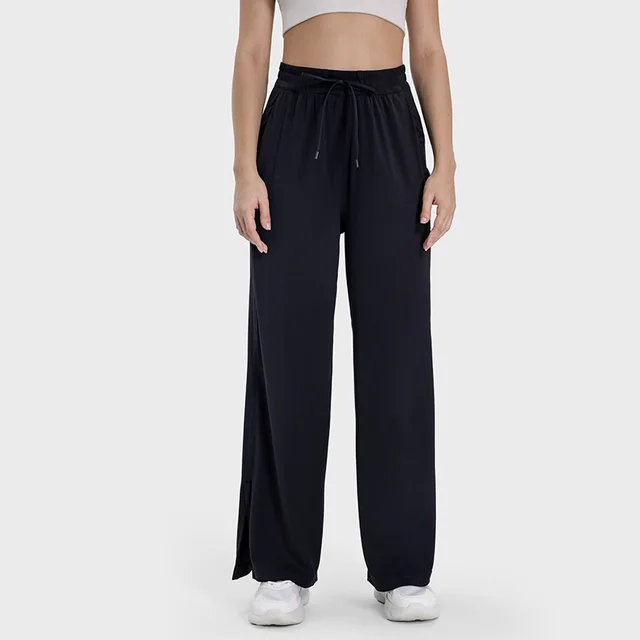 Loose Yoga Pants Side Pocket Leisure Black - Shop at LoveMi