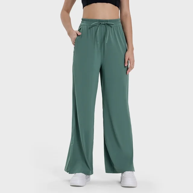 Loose Yoga Pants Side Pocket Leisure Forest Green - Shop at LoveMi