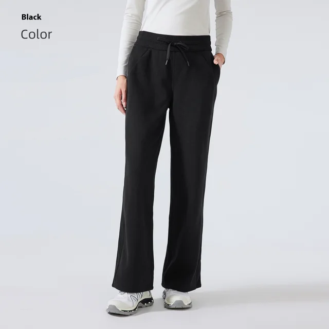 Fleece lined Warm Fitness Track Sweatpants Black - Shop at LoveMi