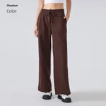Fleece-lined Warm Fitness Track Sweatpants - Chestnut-Size 4