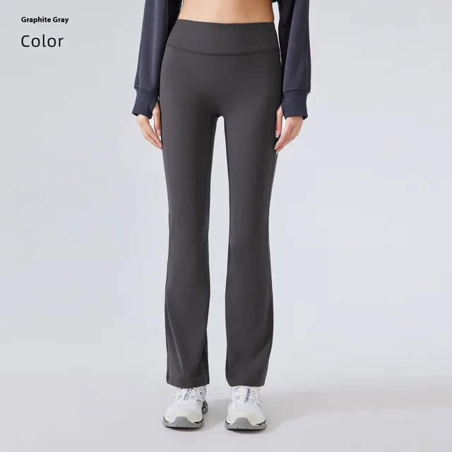 High Waist Yoga Women's Stretch Sports Bell bottom Pants Graphite Gray - Shop at LoveMi