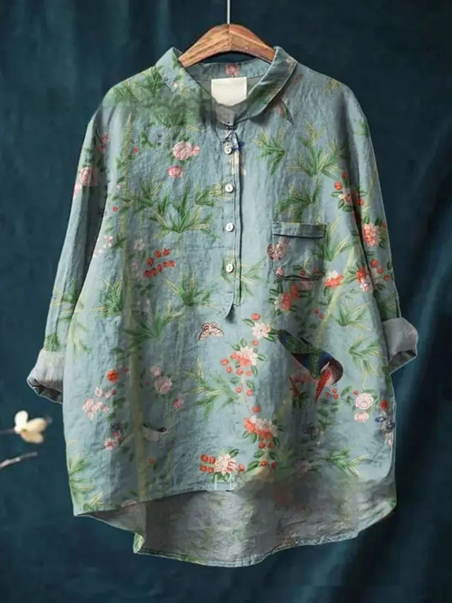Loose Print Crew Neck Casual Plus Size Women's T shirt 7335Style - Shop at LoveMi