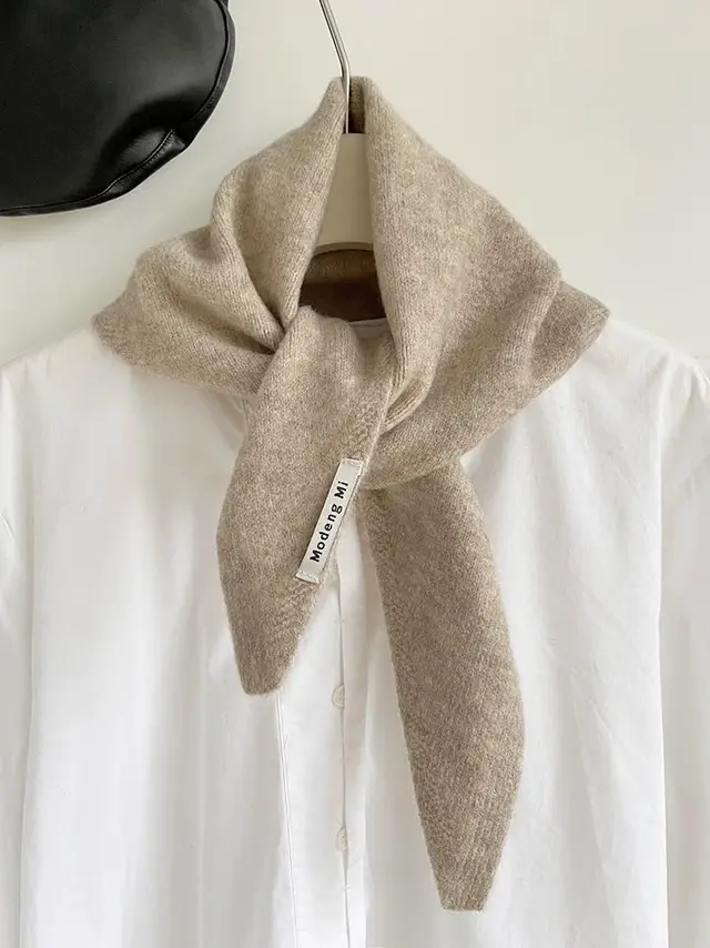 Multi functional Warm All matching Triangular Binder Women's Scarf Knitted Scarf Khaki - Shop at LoveMi