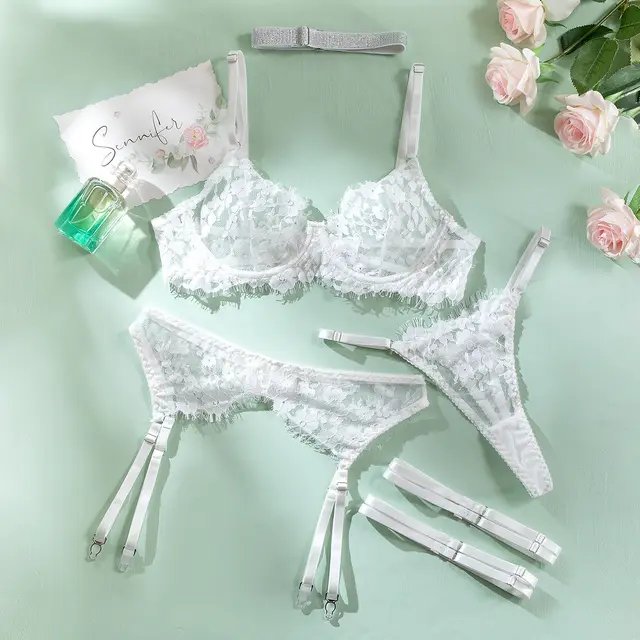 Lace Underwear With Ring Garter Set White - Shop at LoveMi