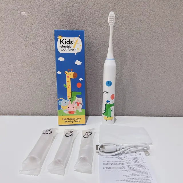 Children's Electric Toothbrush With Sonic Soft Bristled Teeth Protection Crocodile White - Shop at LoveMi