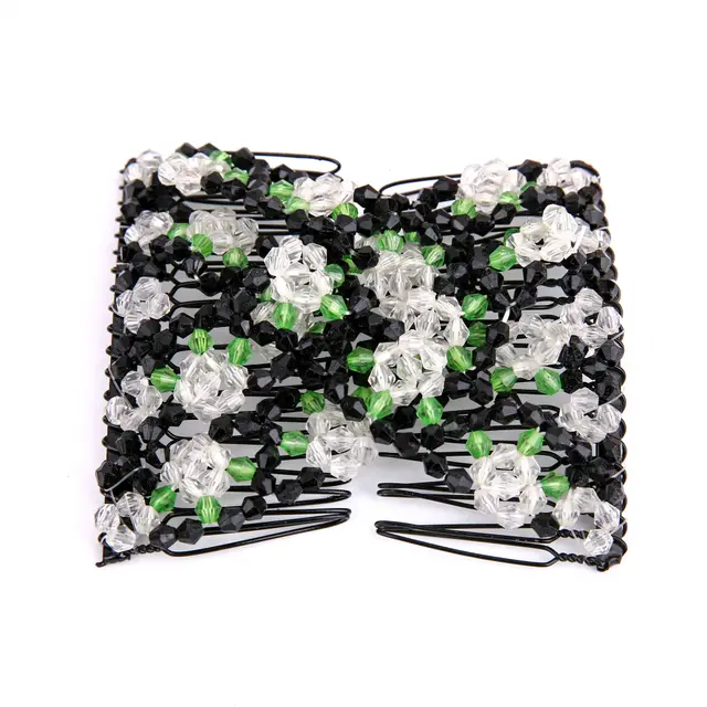 Colorful Beaded Magic Hair Comb Hair Band White - Shop at LoveMi