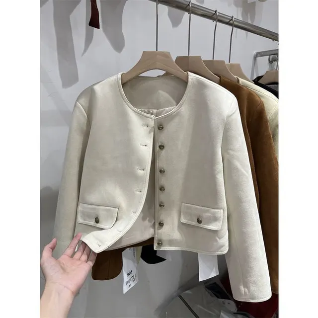 Outerwear Fashion Jacket Leather Coat Beige - Shop at LoveMi