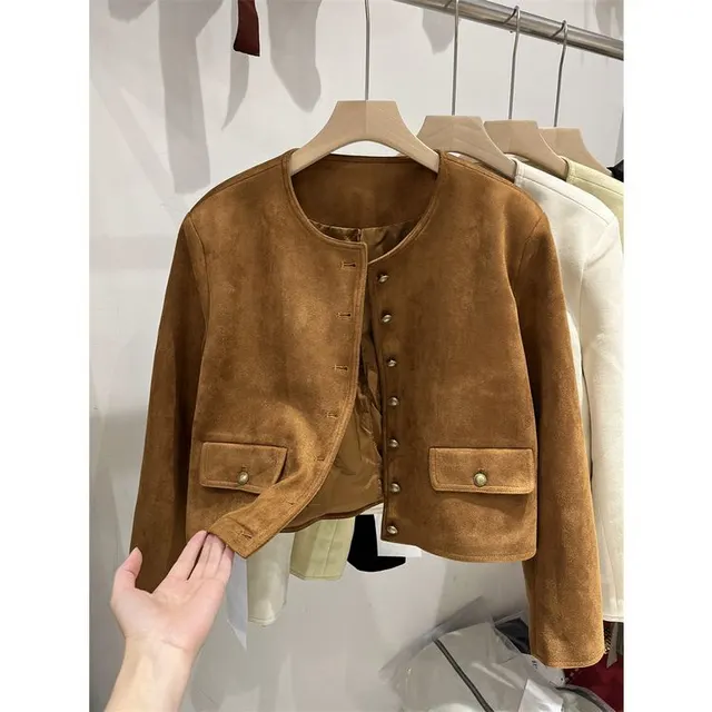 Outerwear Fashion Jacket Leather Coat Pumpkin Color - Shop at LoveMi