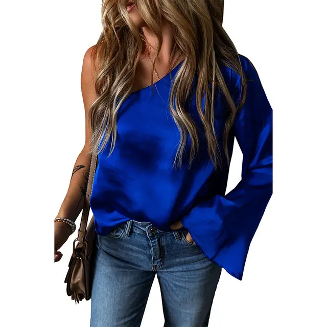 All matching Loose Satin Chiffon Shirt For Women Lc25128474P5 - Shop at LoveMi