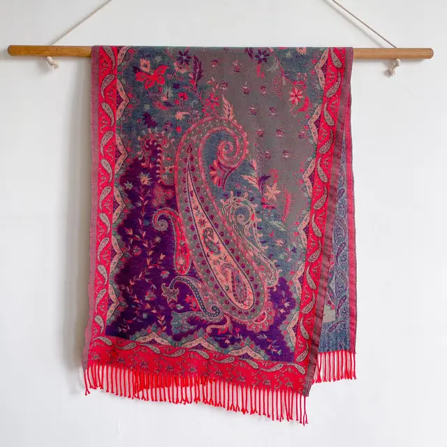 Ethnic Style Travel Wear Shawl Warm Cloak Purplish Gray - Shop at LoveMi