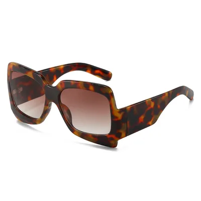Autumn Fashion Large Rim Internet famous Sunglasses Personality Thick Leg Sunglasses Ins Leopard Print Frame - Shop at LoveMi