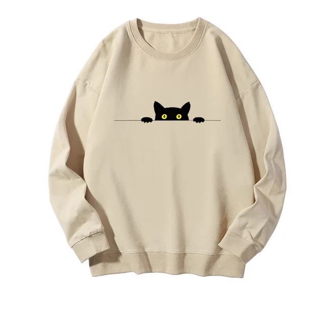 Casual Loose All match Round Neck Sweater Apricot - Shop at LoveMi