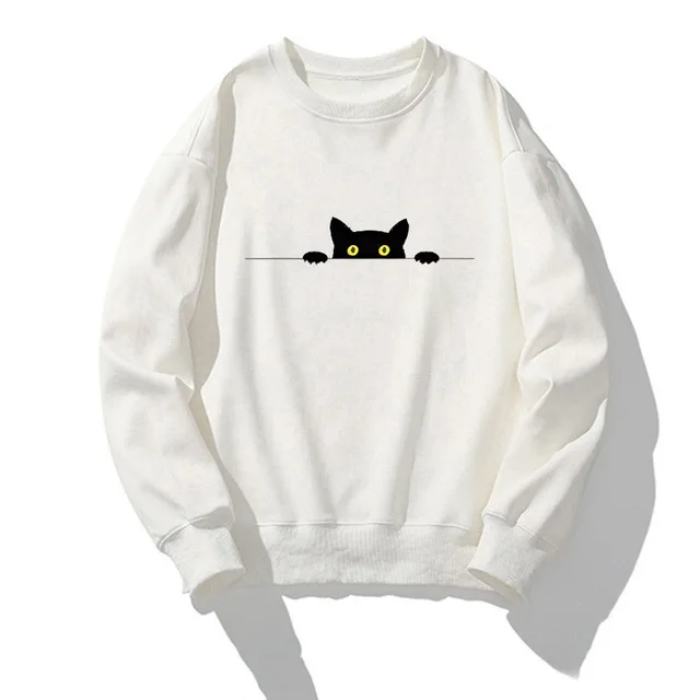 Casual Loose All match Round Neck Sweater White - Shop at LoveMi