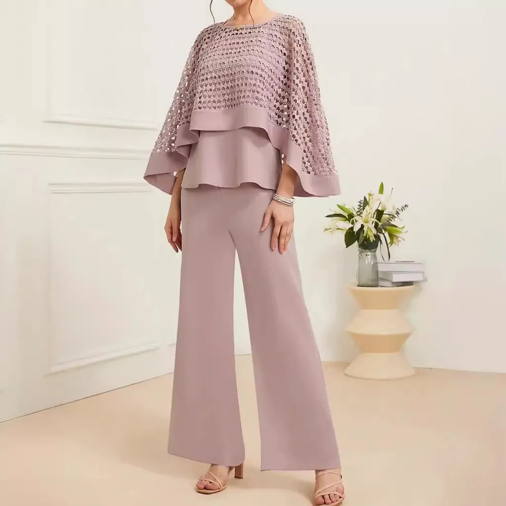 Women's Three-piece Shawl Wide-leg Trousers Fashion Casual Set