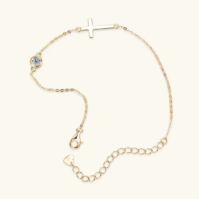 Cross Diamond Bracelet For Women 925 Silver Accessories Gold - Shop at LoveMi