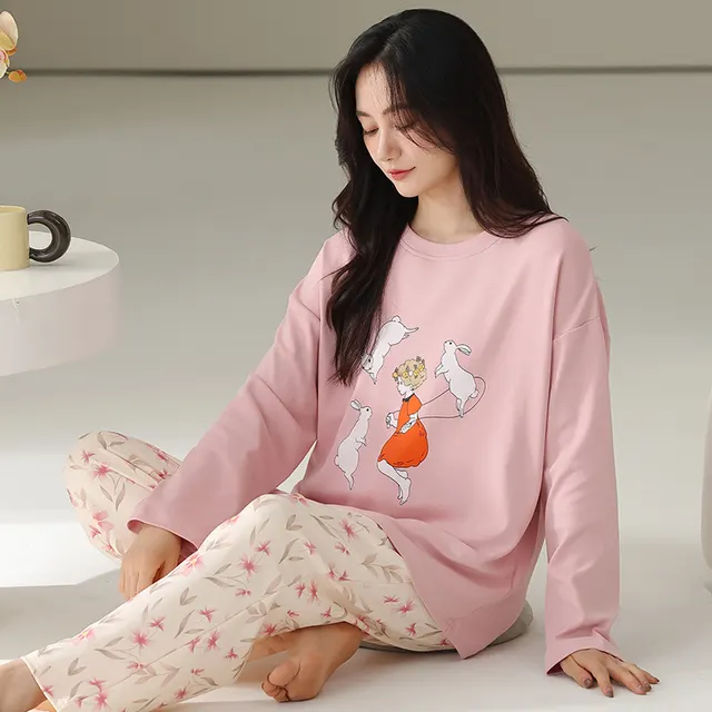 Women's Spring And Autumn Cotton Pajamas Suit Ec36012 - Shop at LoveMi