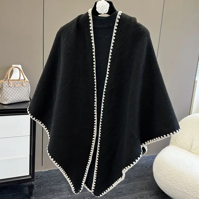 Affordable Luxury Fashion Wind Outdoor Autumn And Winter Scarf Solid Black - Shop at LoveMi