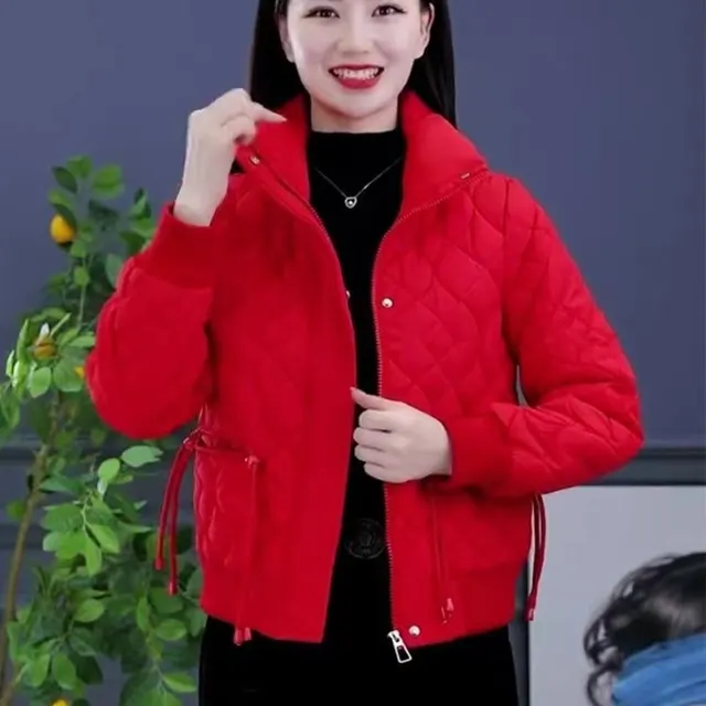 Loose Short Cotton padded Coat Casual Jacket Red - Shop at LoveMi