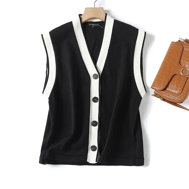 Women's Sleeveless Buckle Knitted Vest - Shop at LoveMi