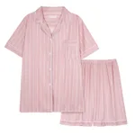 Pajamas Women's Suit Short Sleeve Shorts - Brown