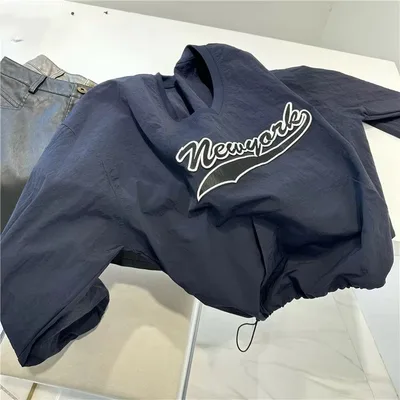 Fashion Letter Embroidery Rush Sweater Women's Autumn Loose Navy Blue - Shop at LoveMi