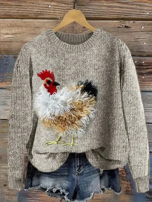 Women's Fashion Round Neck Long Sleeve Sweater Xxxxl - Shop at LoveMi