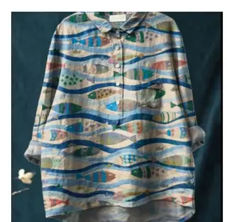 Summer New Loose Casual Single-breasted Women's Shirt Top - Xxxxxl