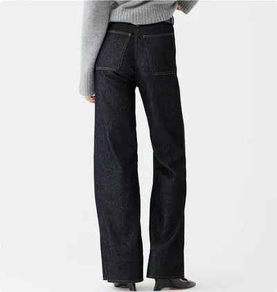 Loose Leisure Washed out Button Slightly Flared Jeans Red - Shop at LoveMi