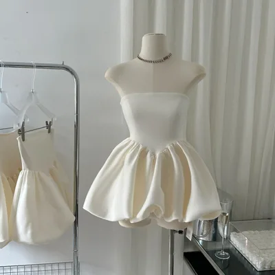 Summer New Korean Style Slim Fit French Sexy Top Apricot - Shop at LoveMi