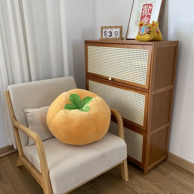 Modern Minimalist Thick Round Tomato Tomato Pillow Persimmon - Shop at LoveMi