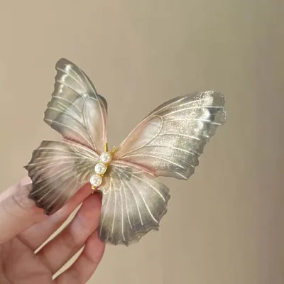 Colored Wool Pentagram Barrettes Women Butterfly Pearl Hairpin - Shop at LoveMi
