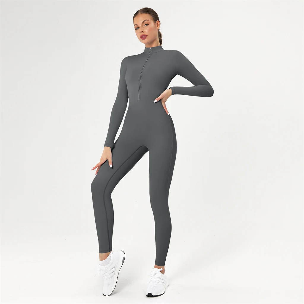 Yoga Jumpsuit High-strength Tight Jumpsuit - Gray