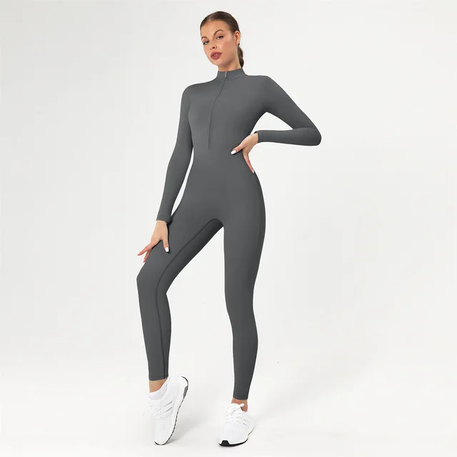 Yoga Jumpsuit High strength Tight Jumpsuit Gray - Shop at LoveMi
