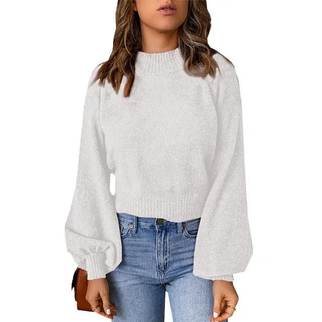 Women's Casual All matching Knitted Sweater Lc2722191 White - Shop at LoveMi