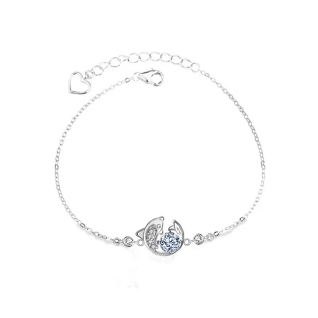 National Fashion Retro Sterling Silver Moissanite Koi Bracelet 50 Points Moissanite - Shop at LoveMi