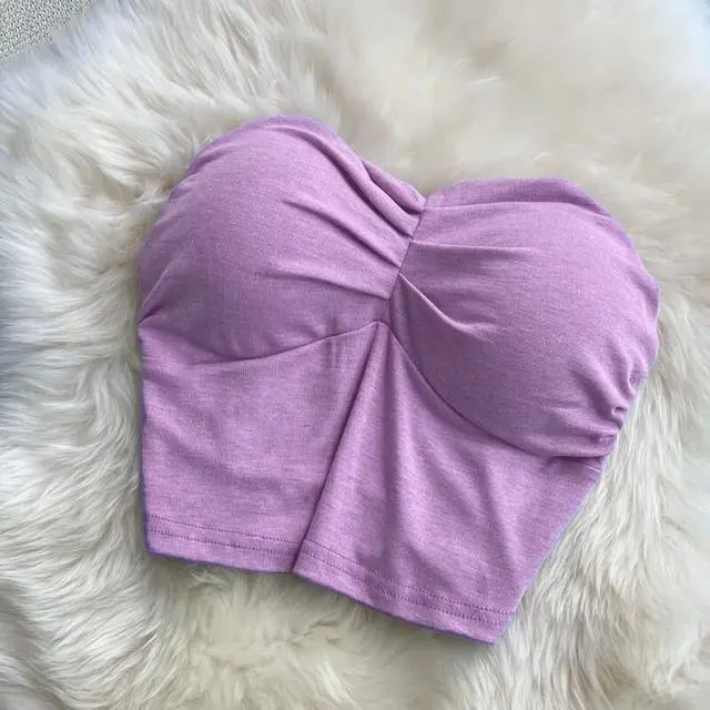 Outer Wear Wrapped Chest Strapless With Chest Pad Anti exposure Inner Base Underwear Purple - Shop at LoveMi