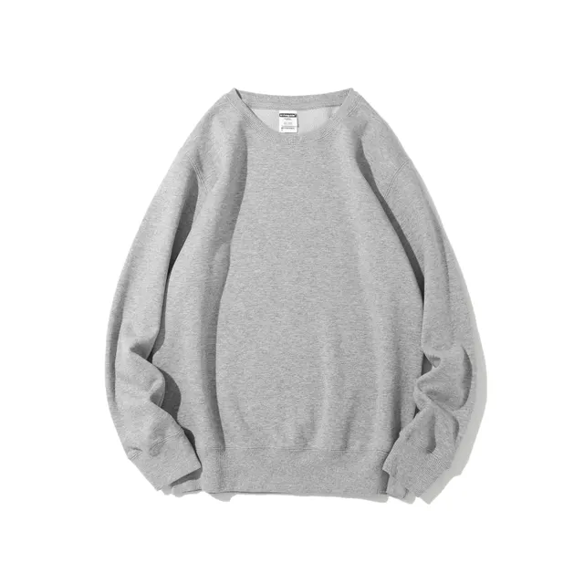 Polar Fleece Round Neck Sweater Fleece lined Light Board Candy Color Long sleeved Thickened Coat Heather Gray - Shop at LoveMi